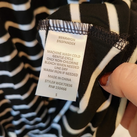 Market & Spruce Open Back Dress Black/White Striped Size Small - Picture 9 of 10